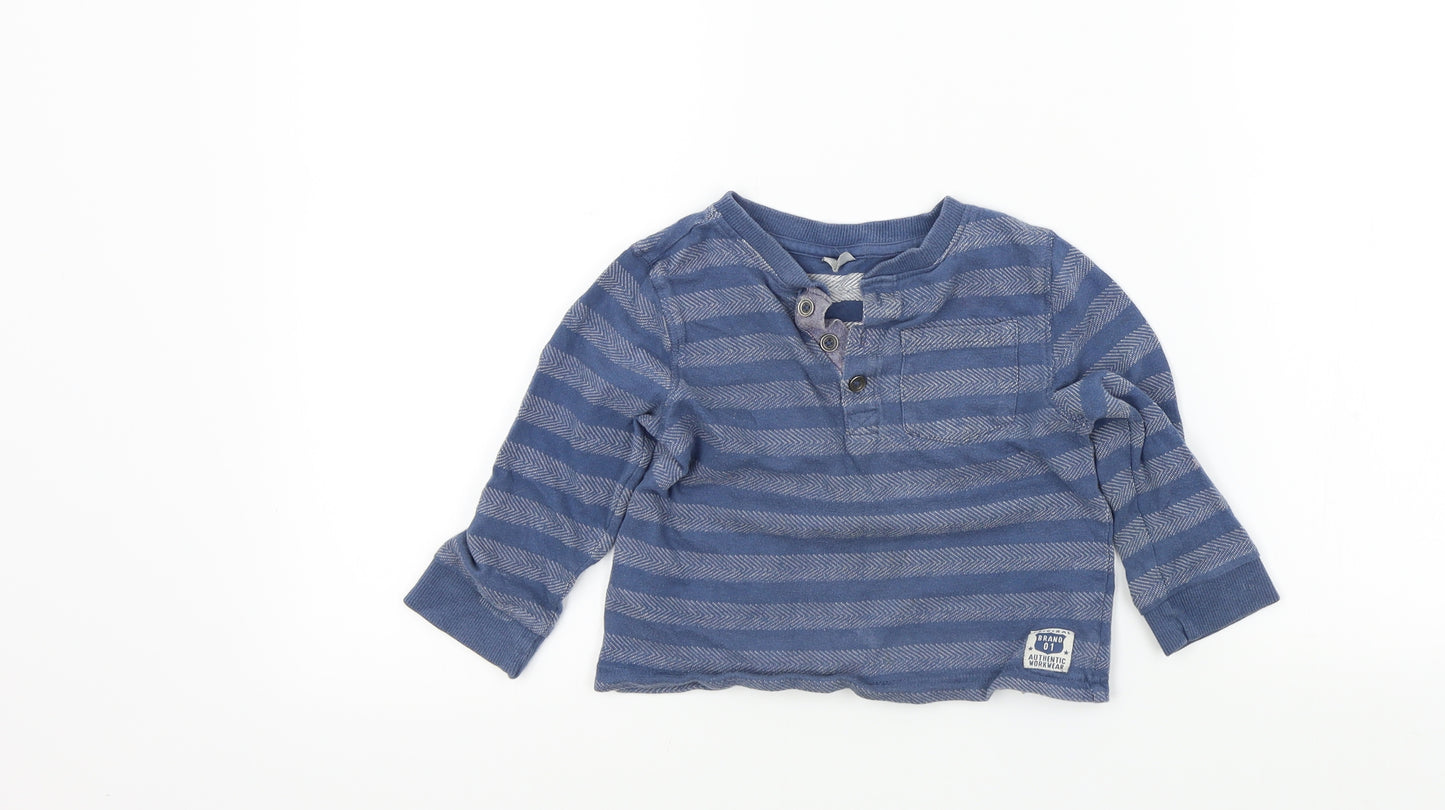 F&F Boys Blue Colourblock  Basic T-Shirt Size 2-3 Years