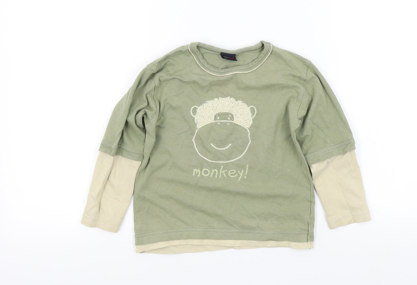 NEXT Boys Green Colourblock  Basic T-Shirt Size 2-3 Years  - MONKEY