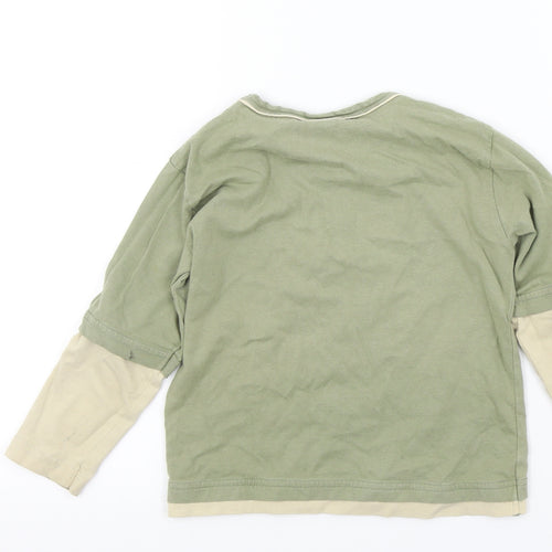 NEXT Boys Green Colourblock  Basic T-Shirt Size 2-3 Years  - MONKEY