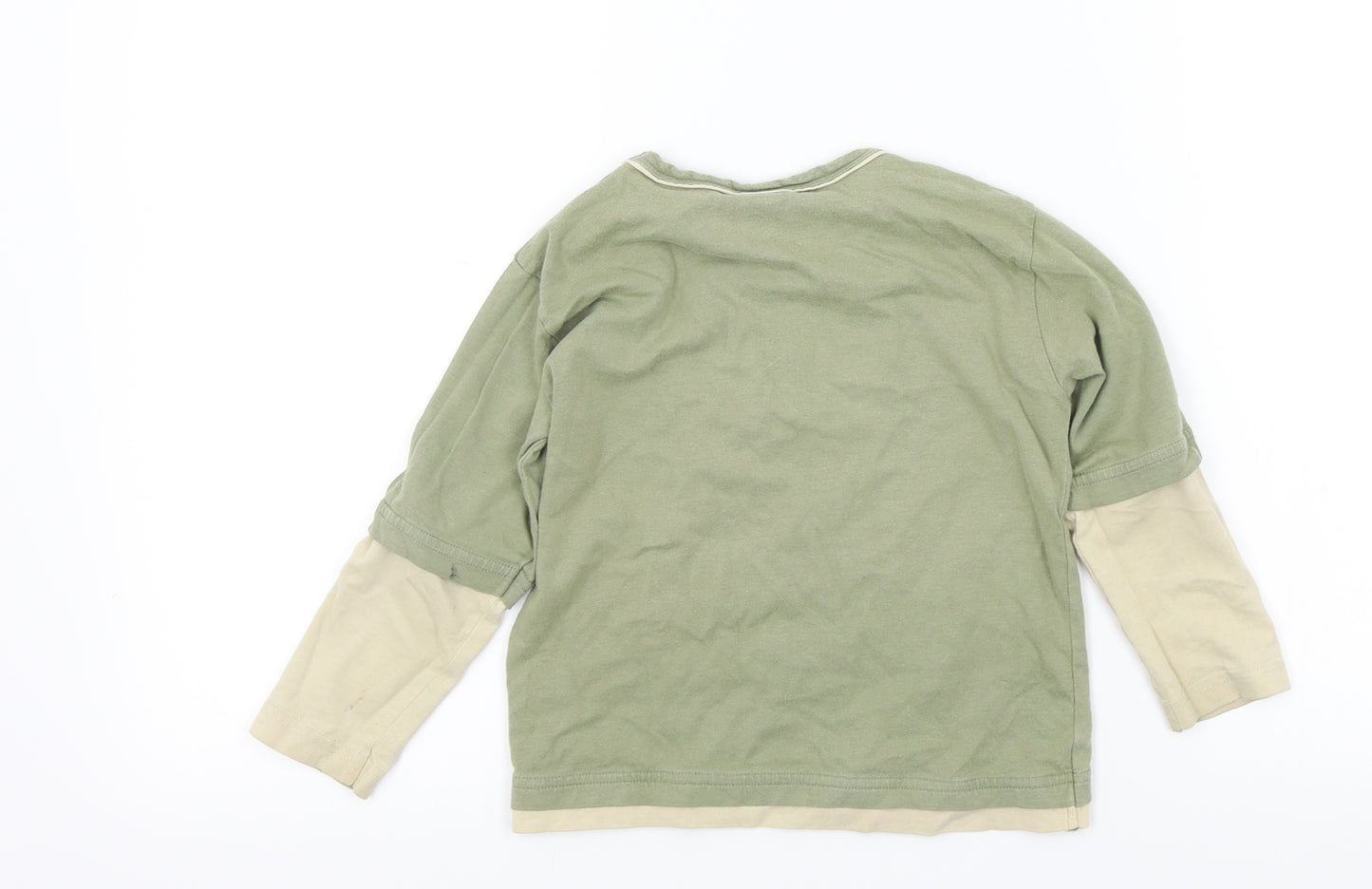 NEXT Boys Green Colourblock  Basic T-Shirt Size 2-3 Years  - MONKEY