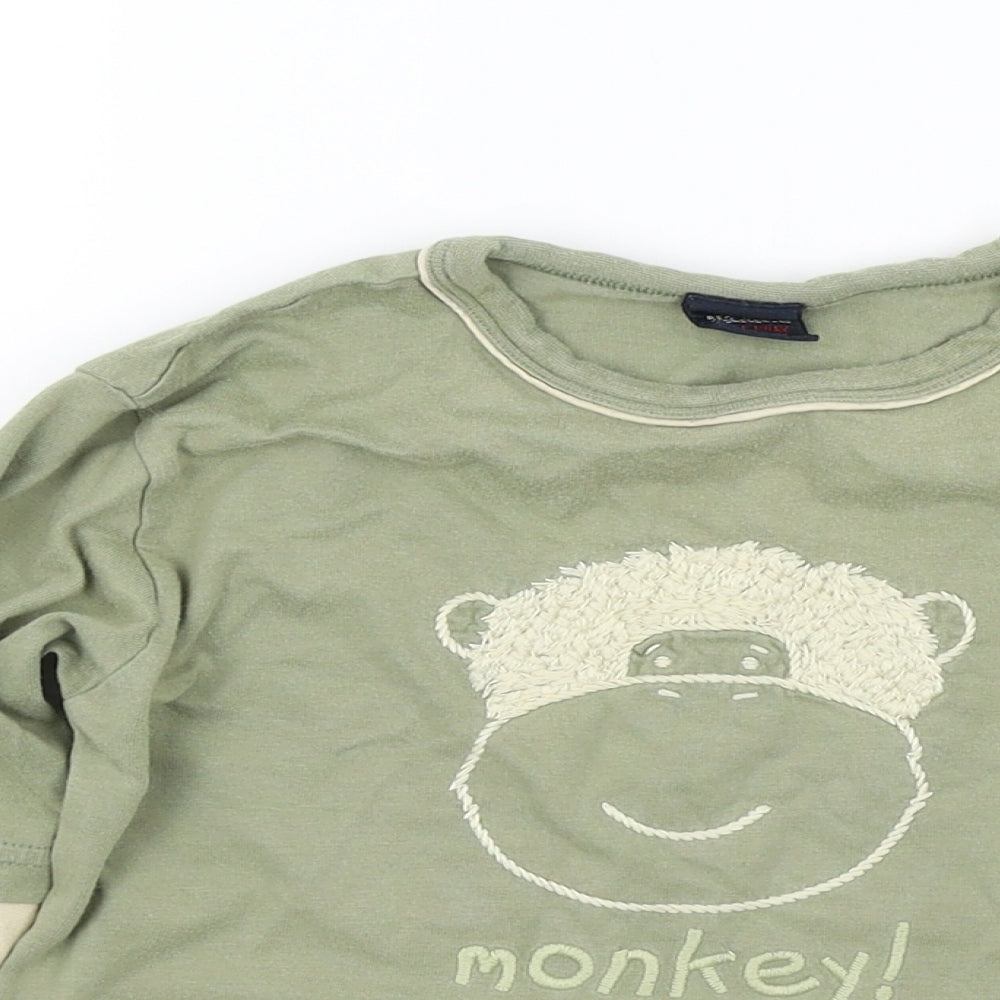 NEXT Boys Green Colourblock  Basic T-Shirt Size 2-3 Years  - MONKEY