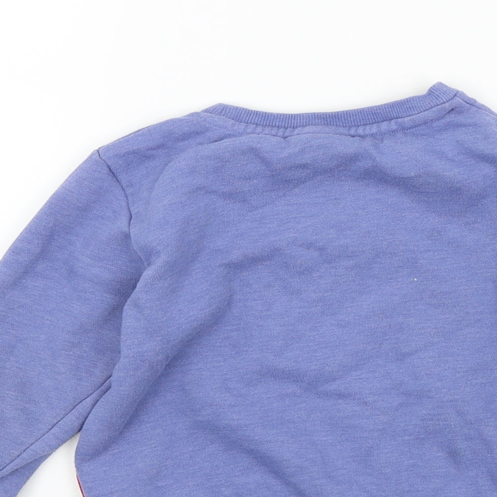 Mini Club Boys Blue Colourblock  Pullover Sweatshirt Size 3-4 Years  - pepper pig