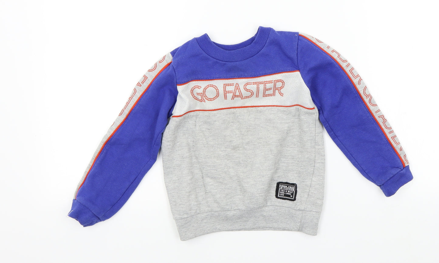 pep&co Boys Blue Colourblock  Pullover Sweatshirt Size 2-3 Years