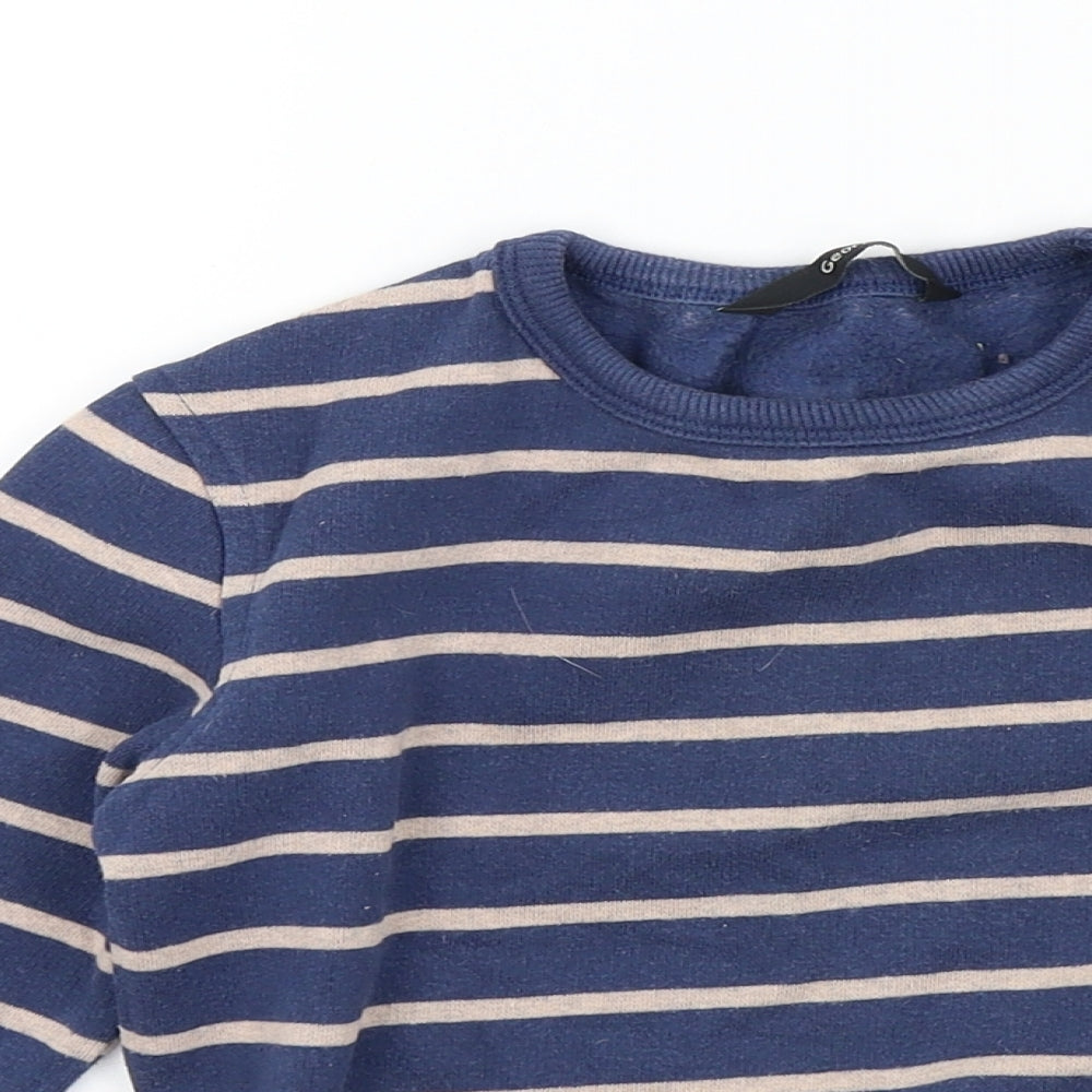 George Boys Blue Striped  Pullover Jumper Size 2-3 Years