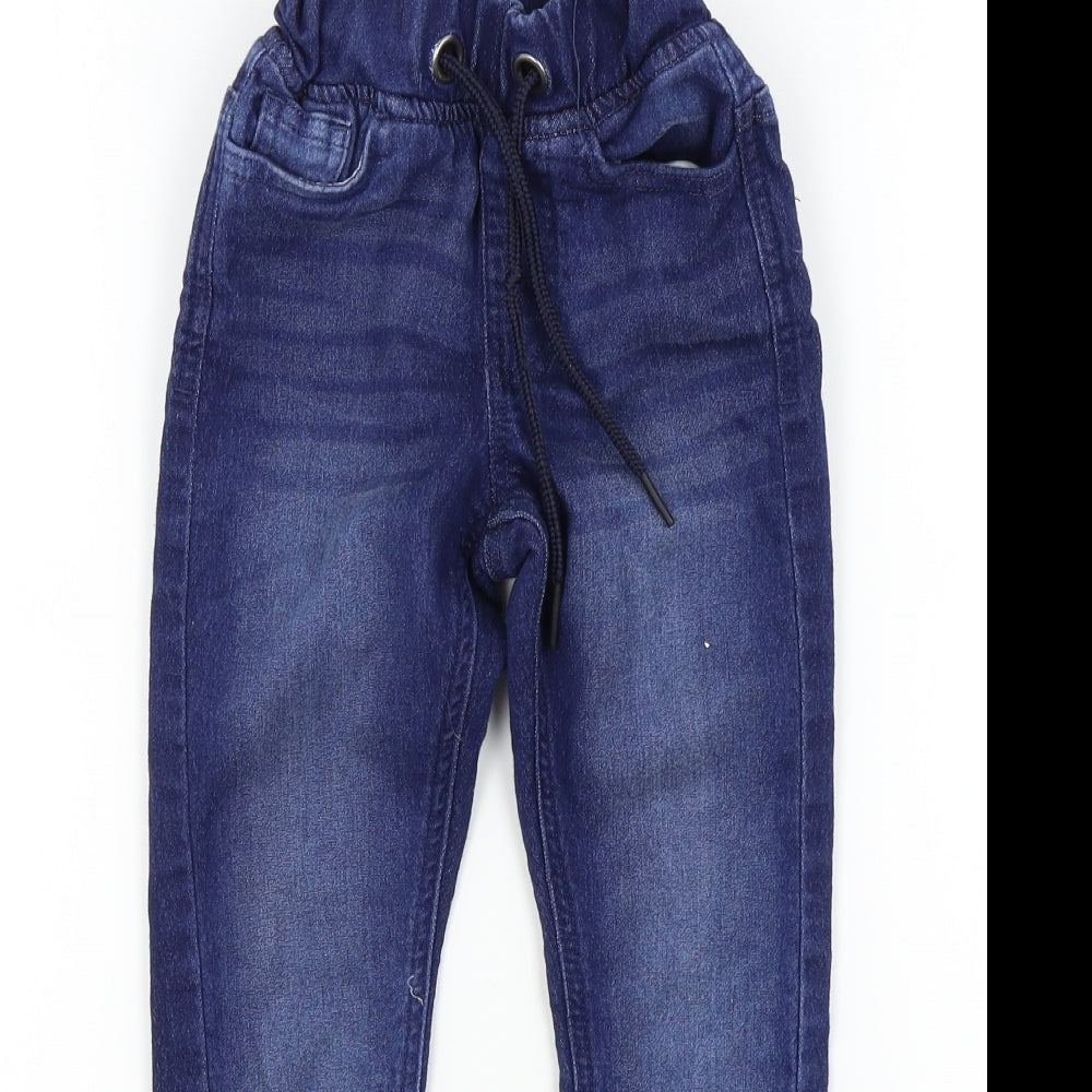 George Boys Blue Colourblock  Straight Jeans Size 5-6 Years