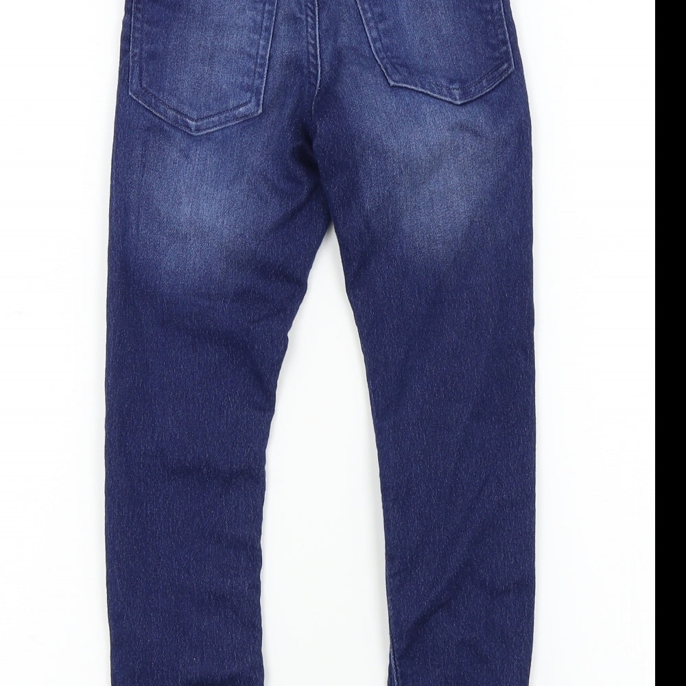 George Boys Blue Colourblock  Straight Jeans Size 5-6 Years