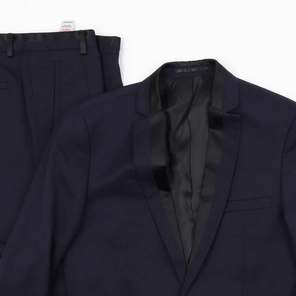 Topman Mens Blue   2 Piece Suit Jacket Size 34 L29 in