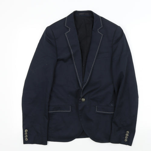 Topman Mens Blue   Jacket Suit Jacket Size 36