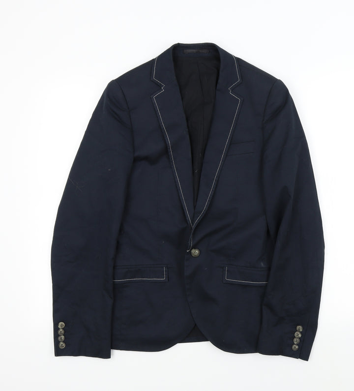 Topman Mens Blue   Jacket Suit Jacket Size 36