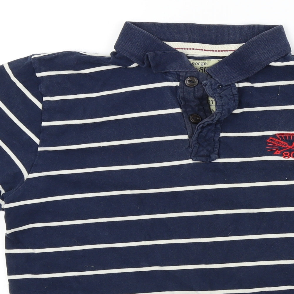 George Mens Black Striped   T-Shirt Size M