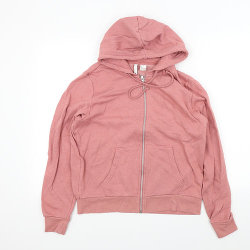 H&M Womens Pink Colourblock  Full Zip Hoodie Size L