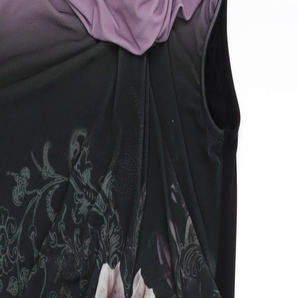 Body Flirt Womens Black Floral  A-Line  Size 40