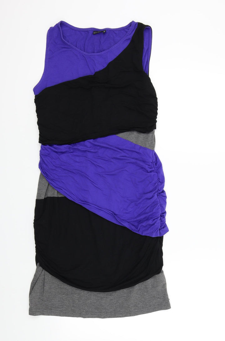 Body Flirt Womens Blue Colourblock  A-Line  Size 40