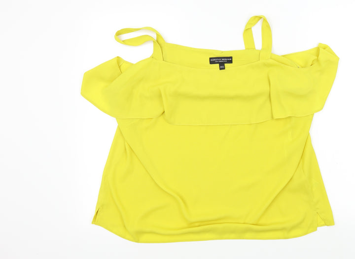 Dorothy Perkins Womens Yellow   Basic Blouse Size 18