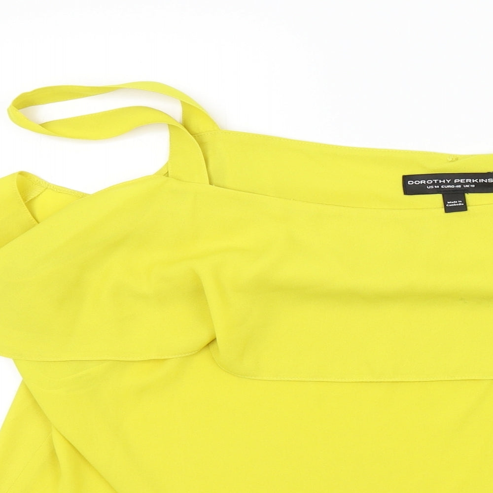 Dorothy Perkins Womens Yellow   Basic Blouse Size 18