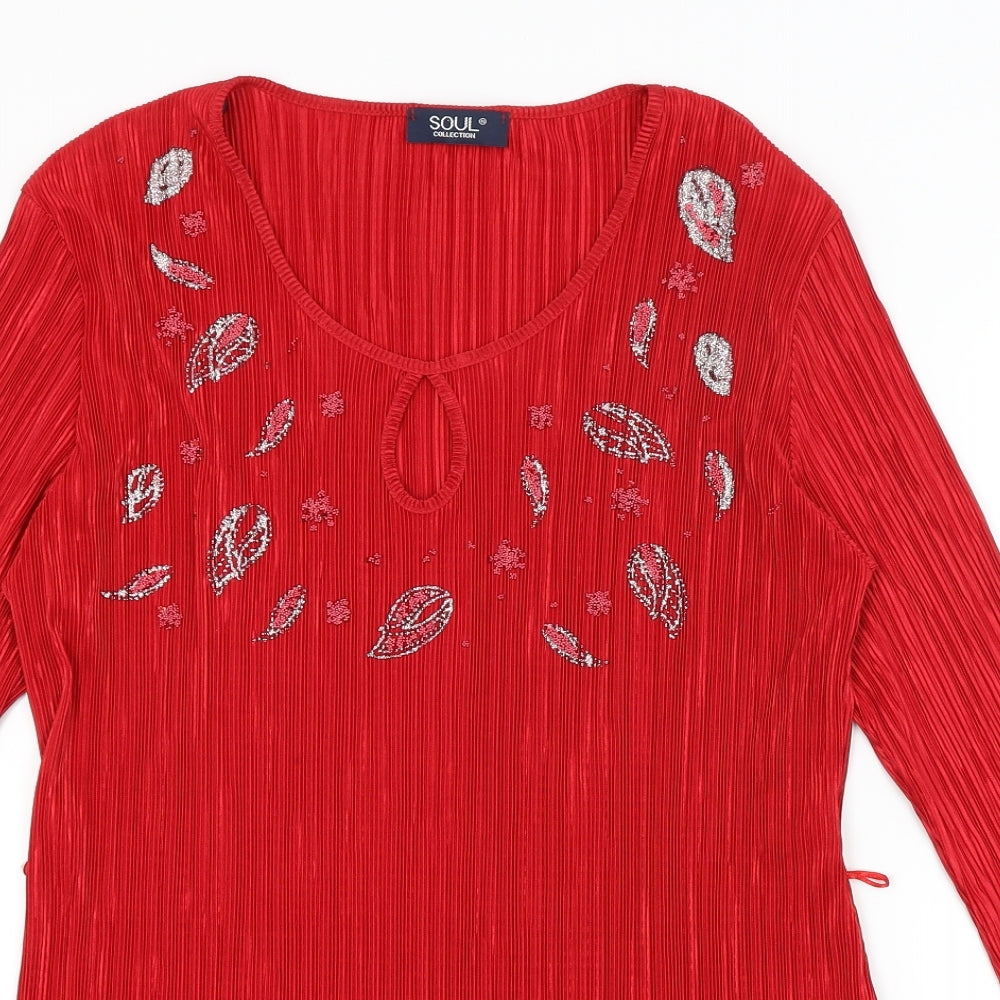 Soul Collection Womens Red   Tunic T-Shirt Size M
