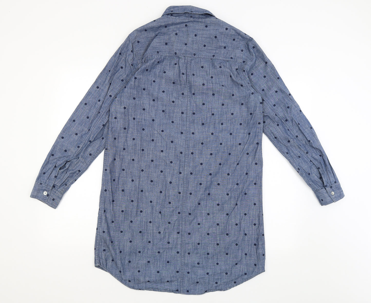 Gap Womens Blue Polka Dot  Shirt Dress  Size M