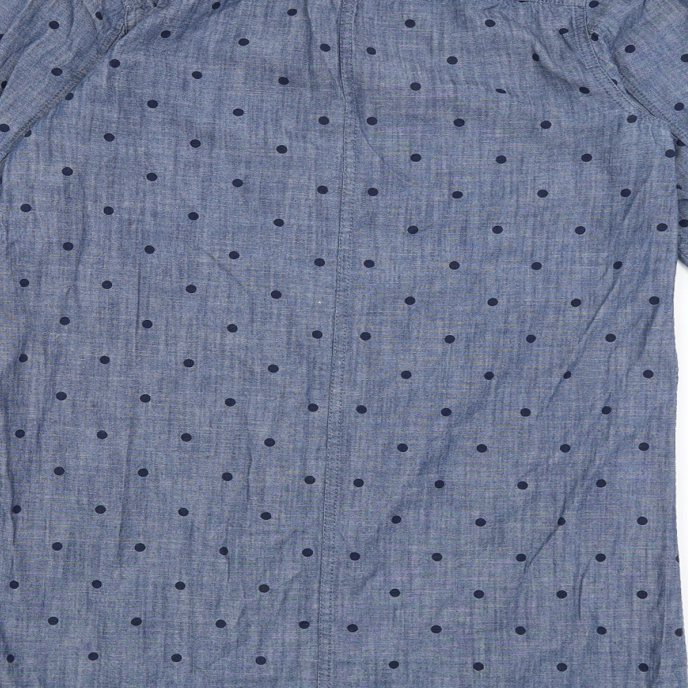 Gap Womens Blue Polka Dot  Shirt Dress  Size M