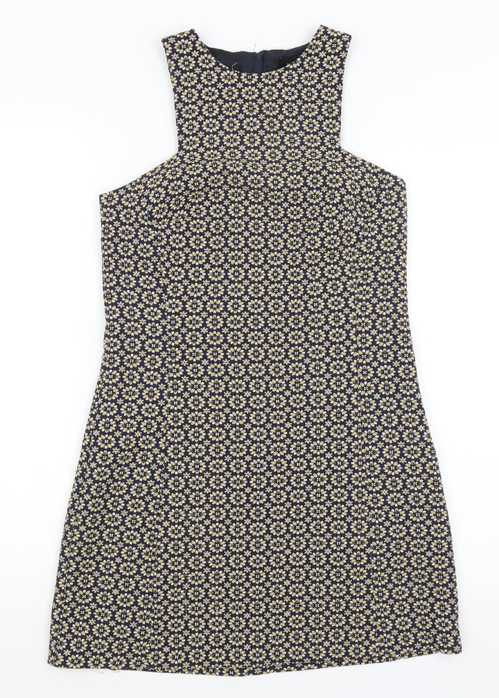 New Look Womens Black Floral  A-Line  Size 8