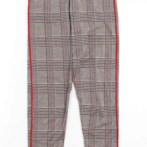 M&S Womens Brown Plaid  Trousers  Size 6 L25.5 in