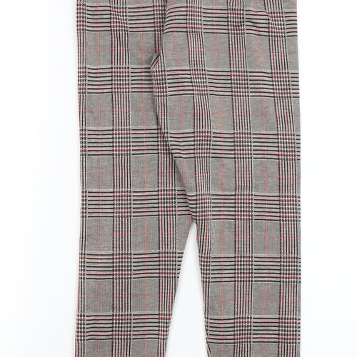 M&S Womens Brown Plaid  Trousers  Size 6 L25.5 in