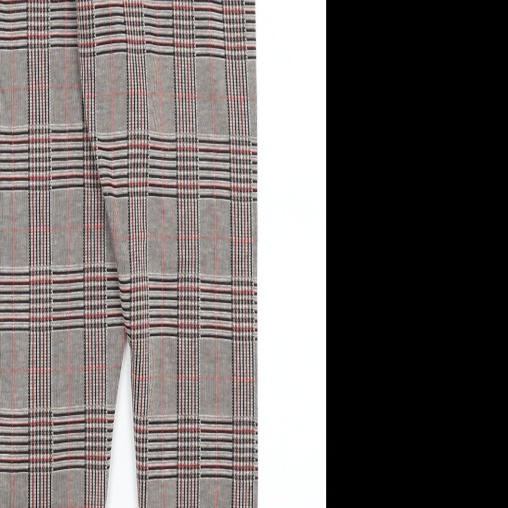 M&S Womens Brown Plaid  Trousers  Size 6 L25.5 in