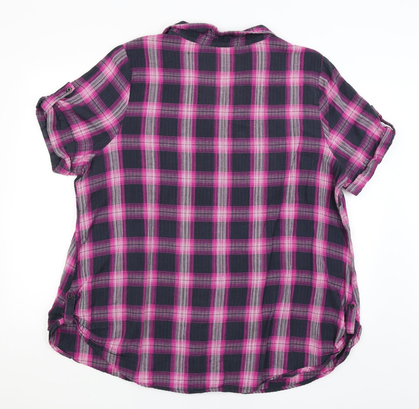 Yours Womens Purple Plaid  Basic Button-Up Size 24