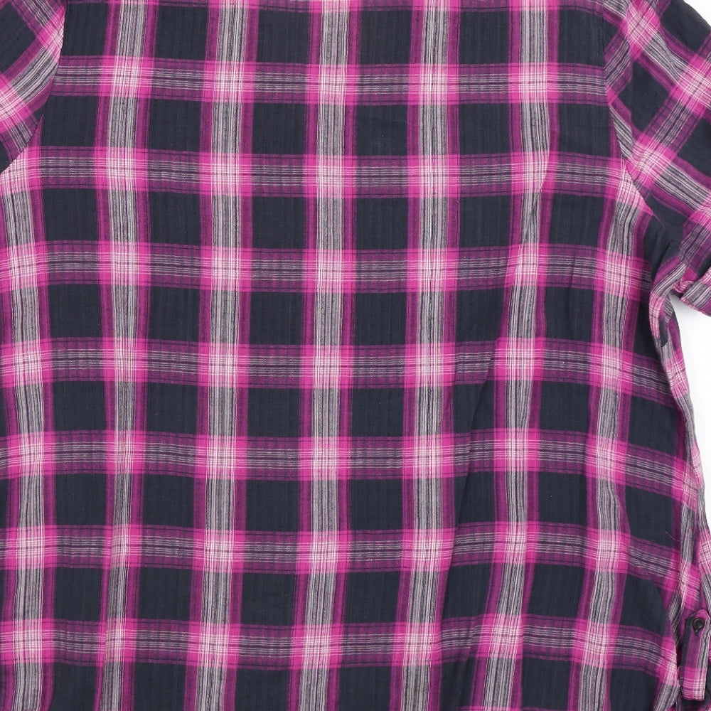 Yours Womens Purple Plaid  Basic Button-Up Size 24