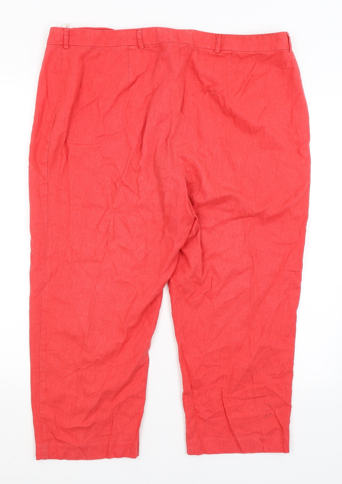 M&S Womens Red   Cropped Trousers Size 18 L21 in