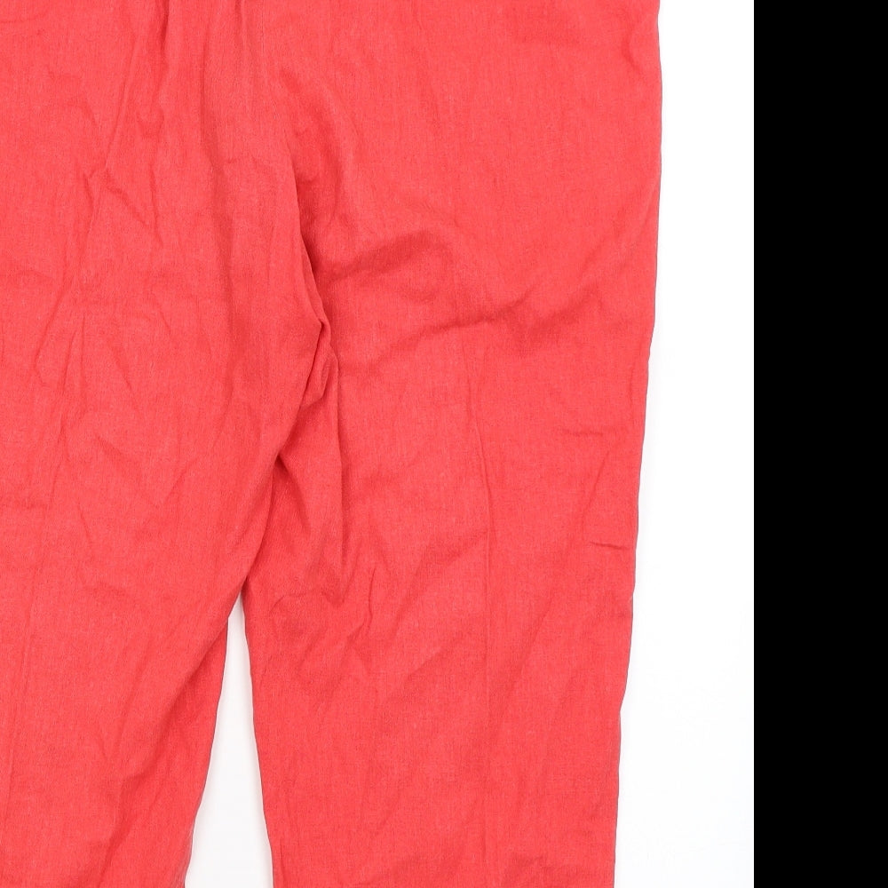 M&S Womens Red   Cropped Trousers Size 18 L21 in