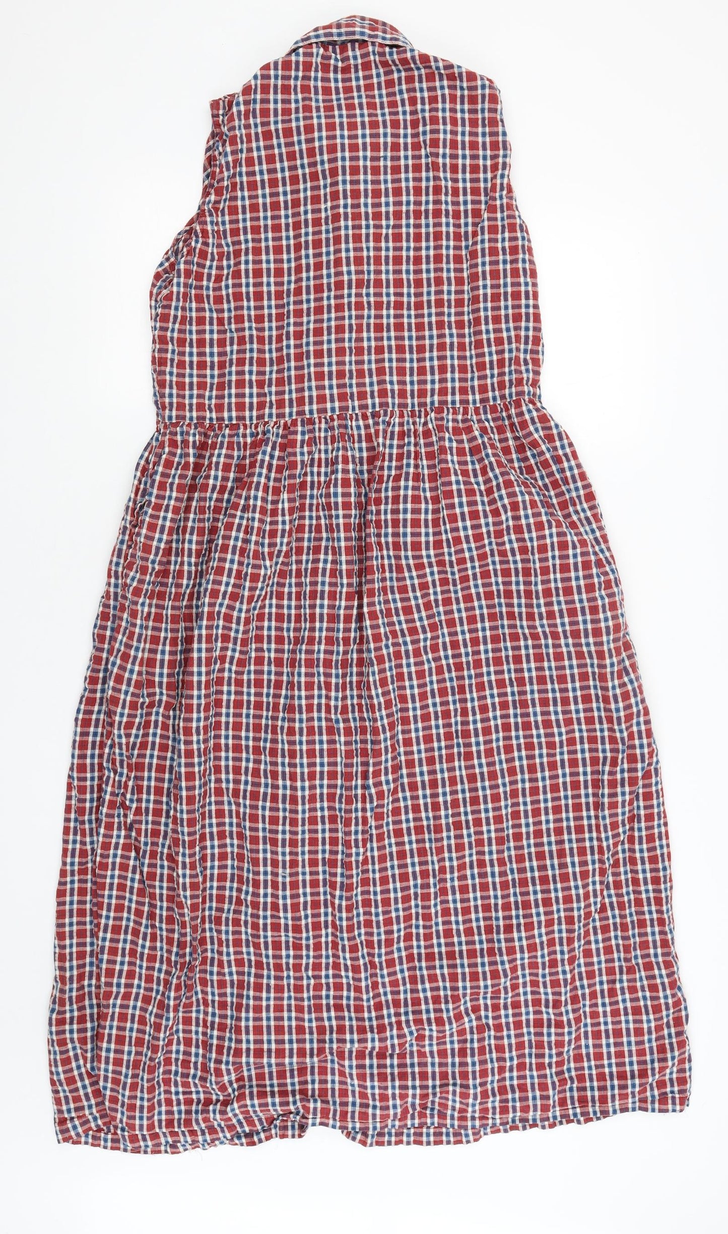 Richards Womens Red Plaid  Shirt Dress  Size 14