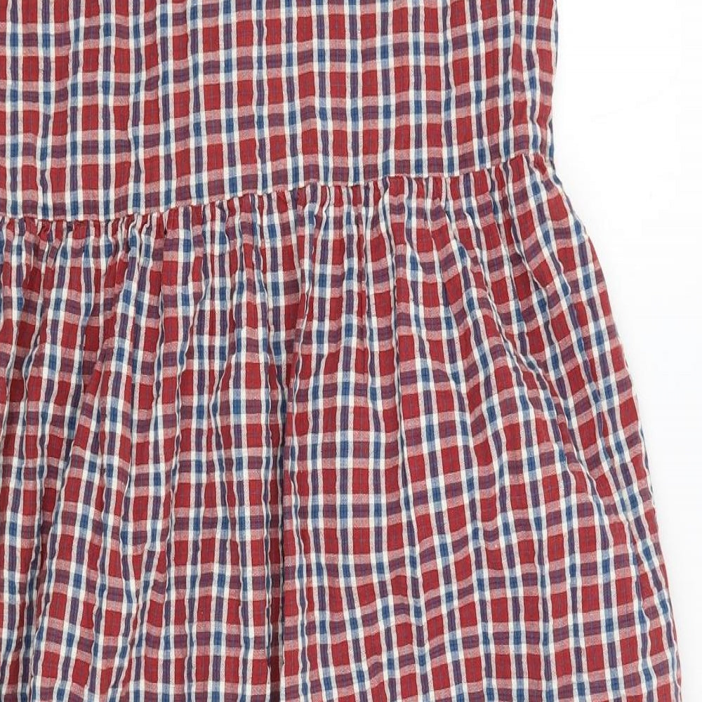 Richards Womens Red Plaid  Shirt Dress  Size 14