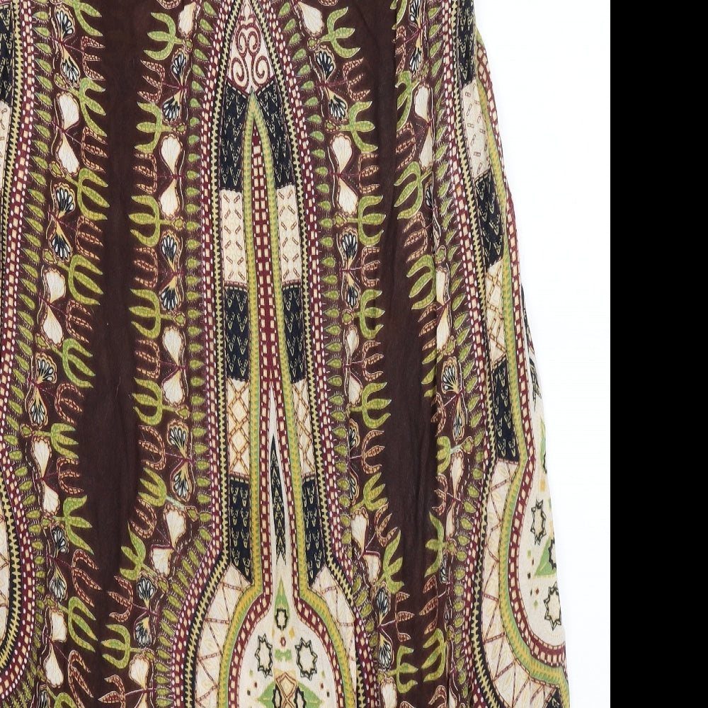 Odel Womens Brown Paisley  A-Line  Size 10