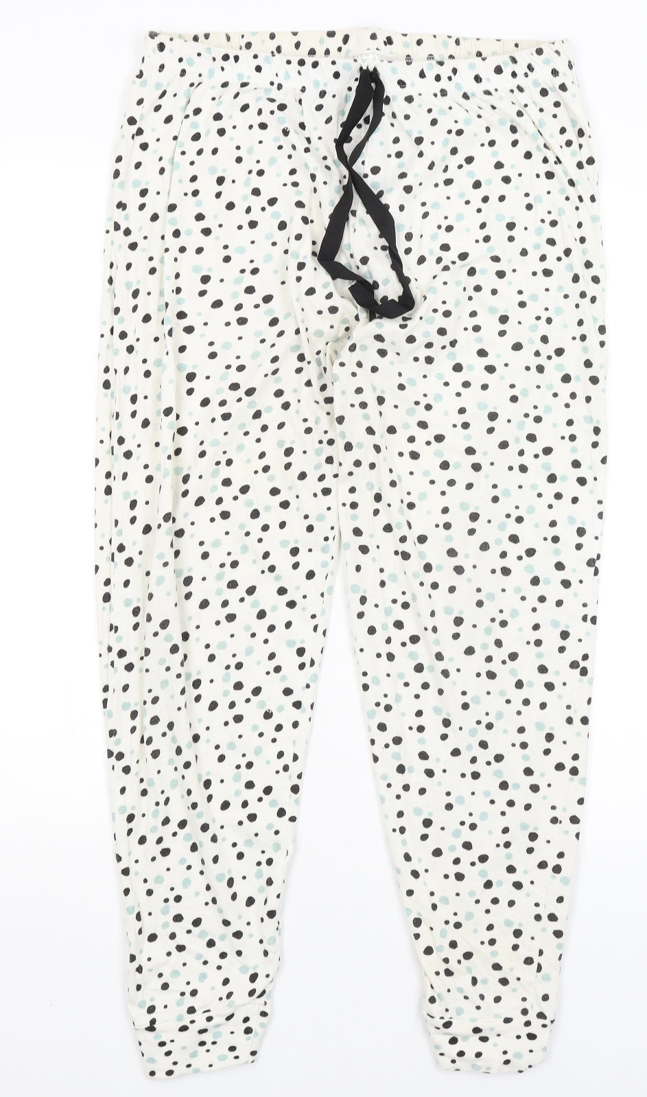 Avon Womens White Polka Dot  Capri Pyjama Pants Size 12
