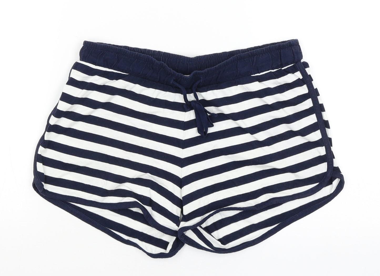 George Womens Blue Striped  Hot Pants Shorts Size 12