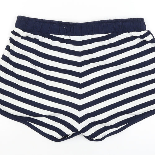 George Womens Blue Striped  Hot Pants Shorts Size 12