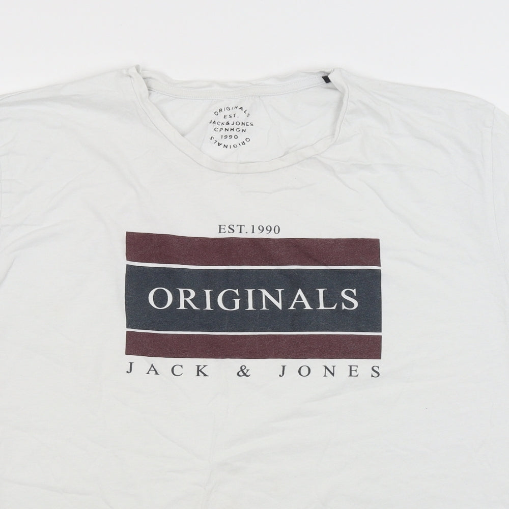 Jack Jones Mens White    T-Shirt Size 3XL