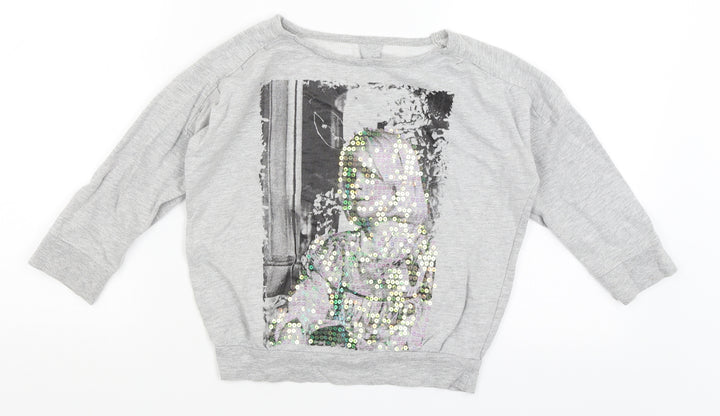 Girl to Girl Girls Grey   Pullover Sweatshirt Size 5-6 Years