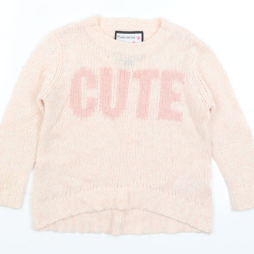 Sweet Millie Girls Pink   Pullover Jumper Size 5 Years  - Cute