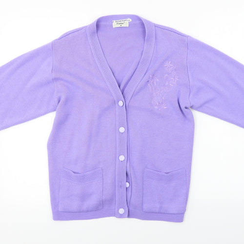care Womens Purple   Cardigan Jumper Size M
