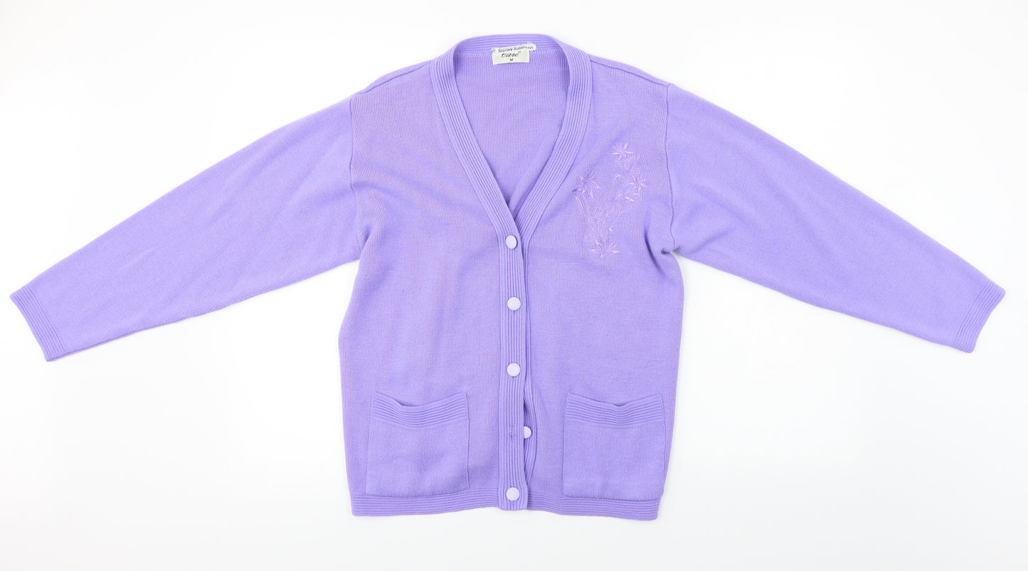 care Womens Purple   Cardigan Jumper Size M