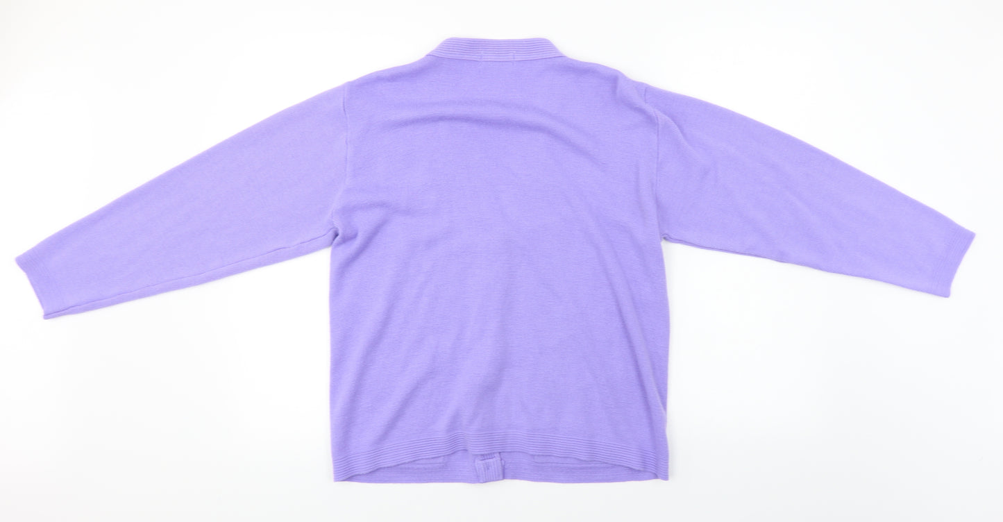 care Womens Purple   Cardigan Jumper Size M