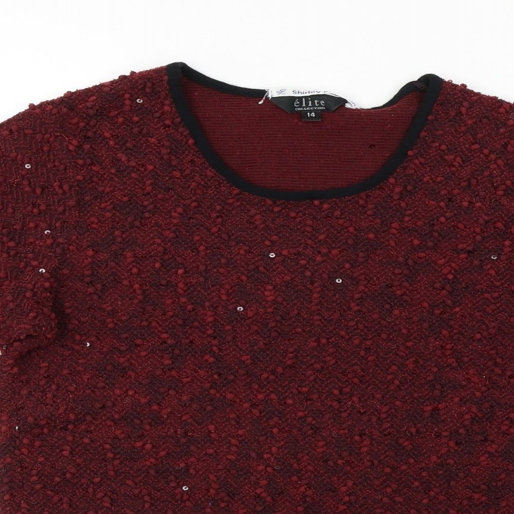 Elite  Womens Red   Pullover Jumper Size 14