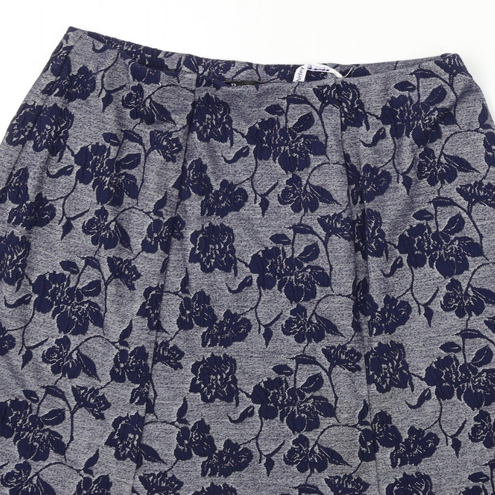 Bonmarché  Womens Blue Floral  A-Line Skirt Size 10