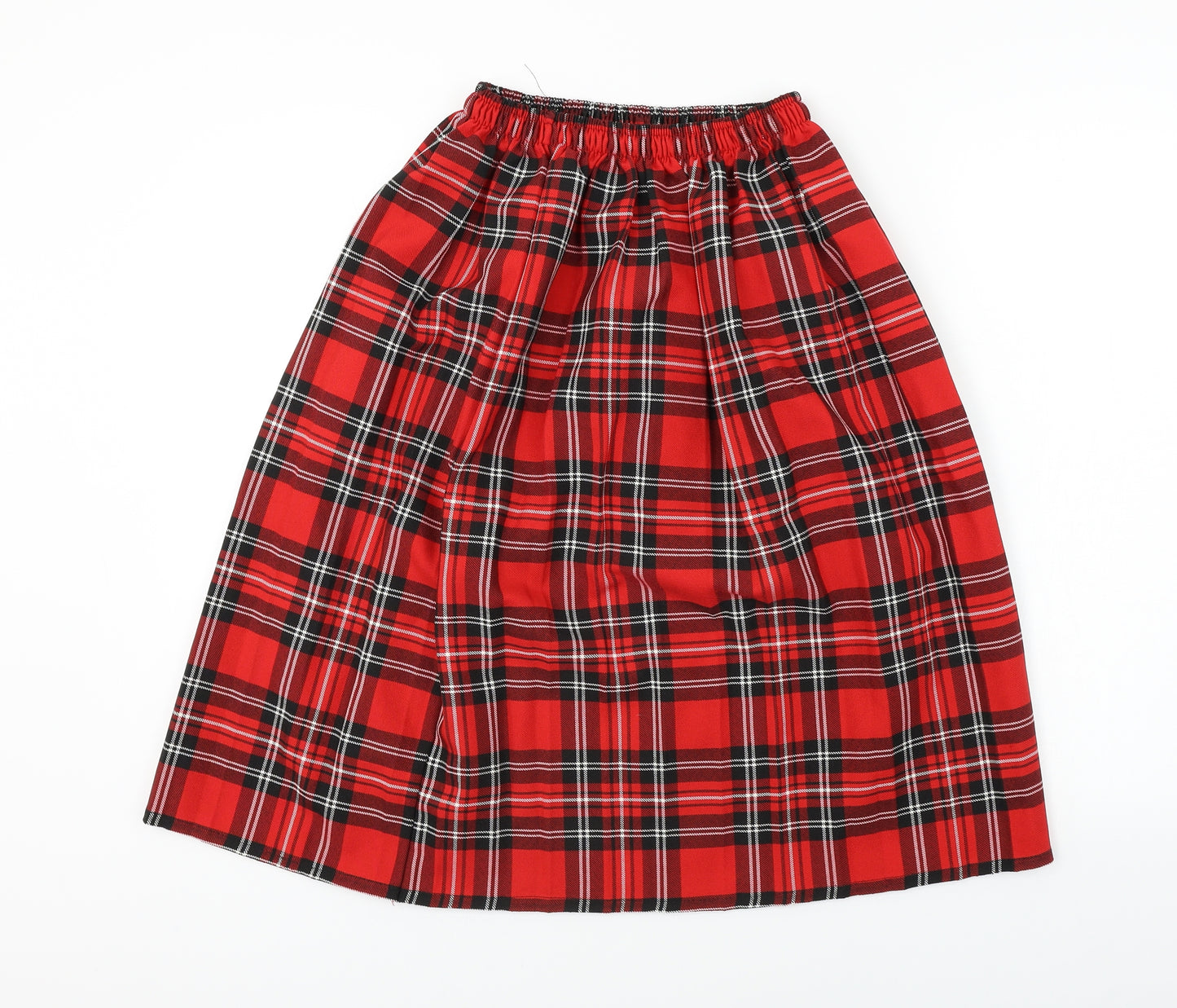 Preworn  Womens Red Check  A-Line Skirt Size 24 in