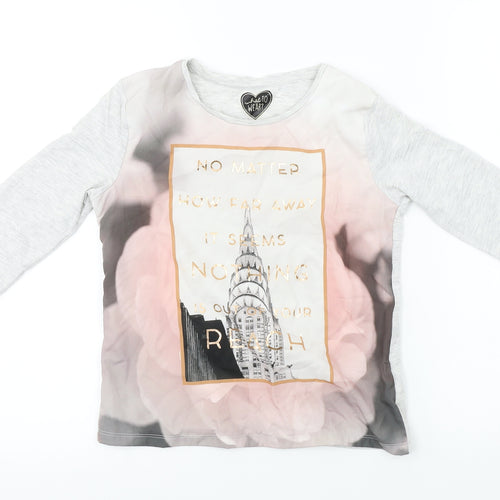 F&F  Girls Grey   Basic T-Shirt Size 9-10 Years
