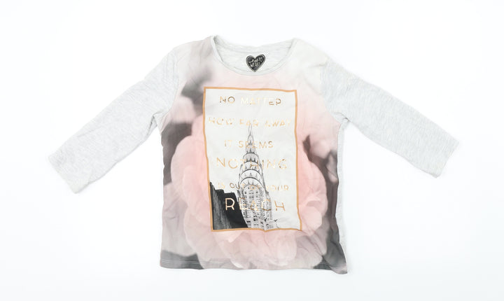 F&F  Girls Grey   Basic T-Shirt Size 9-10 Years