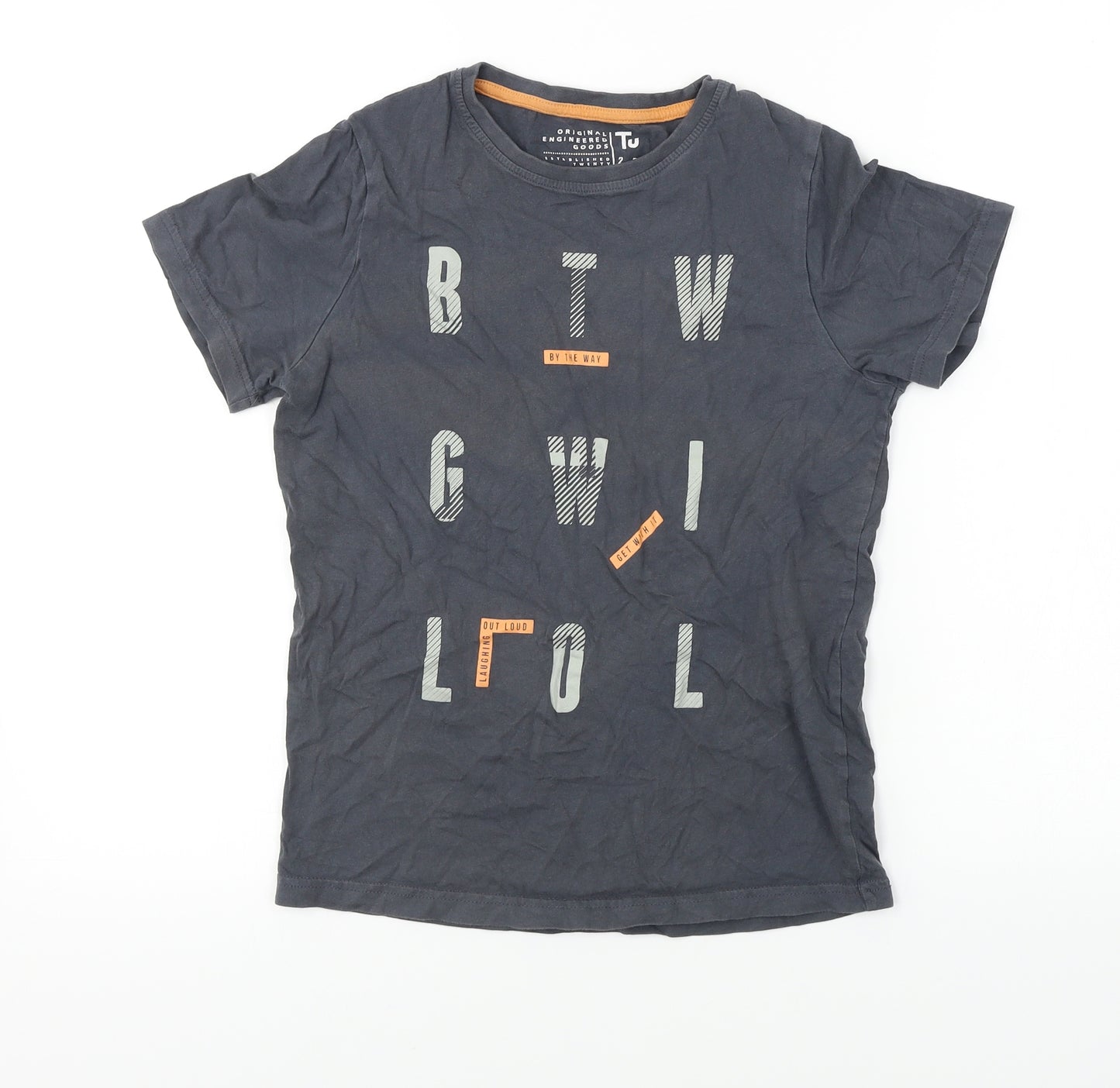 TU Boys Grey   Basic T-Shirt Size 12 Years