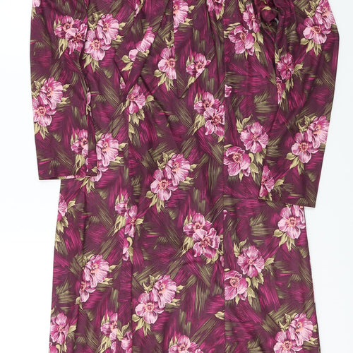 Preworn  Womens Purple Floral  A-Line  Size 14