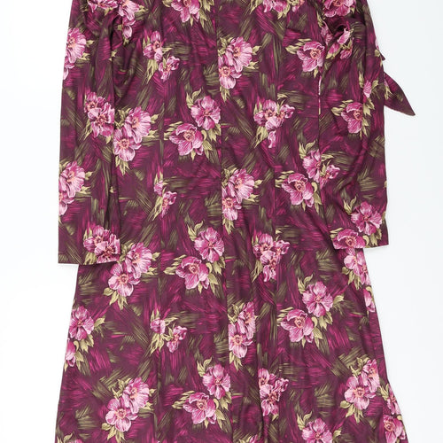 Preworn  Womens Purple Floral  A-Line  Size 14